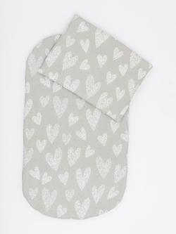 Комплект в коляску с пледом Серебряные сердечки