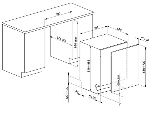 Встраиваемая посудомоечная машина Smeg STA7233L