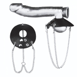 Утяжка-парашют на мошонку 3.5 Parachute Ball Stretcher (Цвет: черный с серебристым)