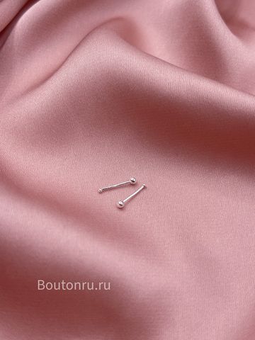 Серьги гвоздики серебристые мелкий  шар (пирсинг)