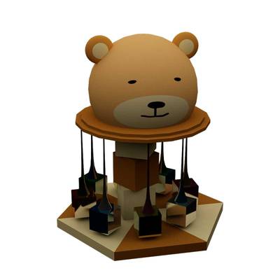 Детский аттракцион 4kids Карусель «Медвежонок» c электроприводом