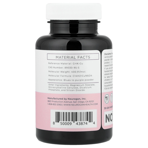 Neurogan Health, пептид меди, GHK-CU, 120 мкг, 60 таблеток
