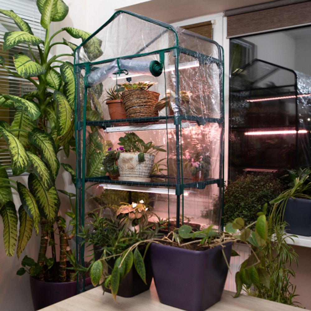 Теплица ЭРА FITO-House-5 со светильниками в комплекте 5 ярусов 1930х690х490 мм | Теплица