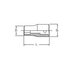 Торцевая головка 1/2", 4402M21, Hans