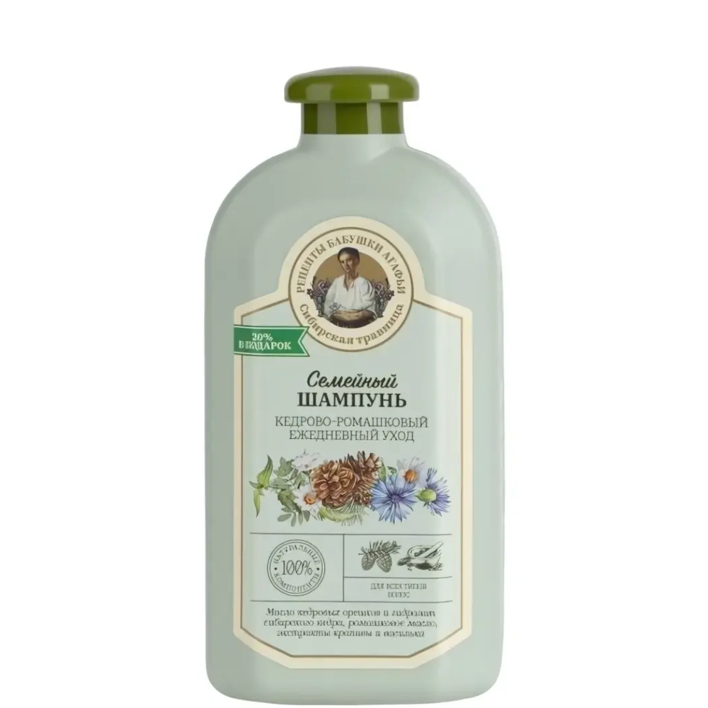 Шампунь для волос СИБИРСКАЯ ТРАВНИЦА семейный едеждневный уход Кедрово-ромашковый 500мл