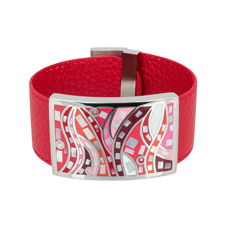 Браслет Fiore Luna на кожаном красном ремешке CB00230-15 R/S