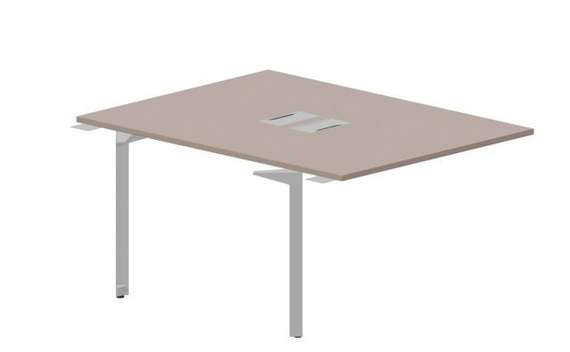 Составной стол на 2 рабочих места 118х156,6х75см (2 металлических  аутлета) - приставной элемент