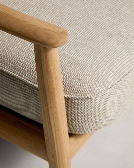 Уличный 3-х местный диван Elunda из тикового дерева и бежевой веревки