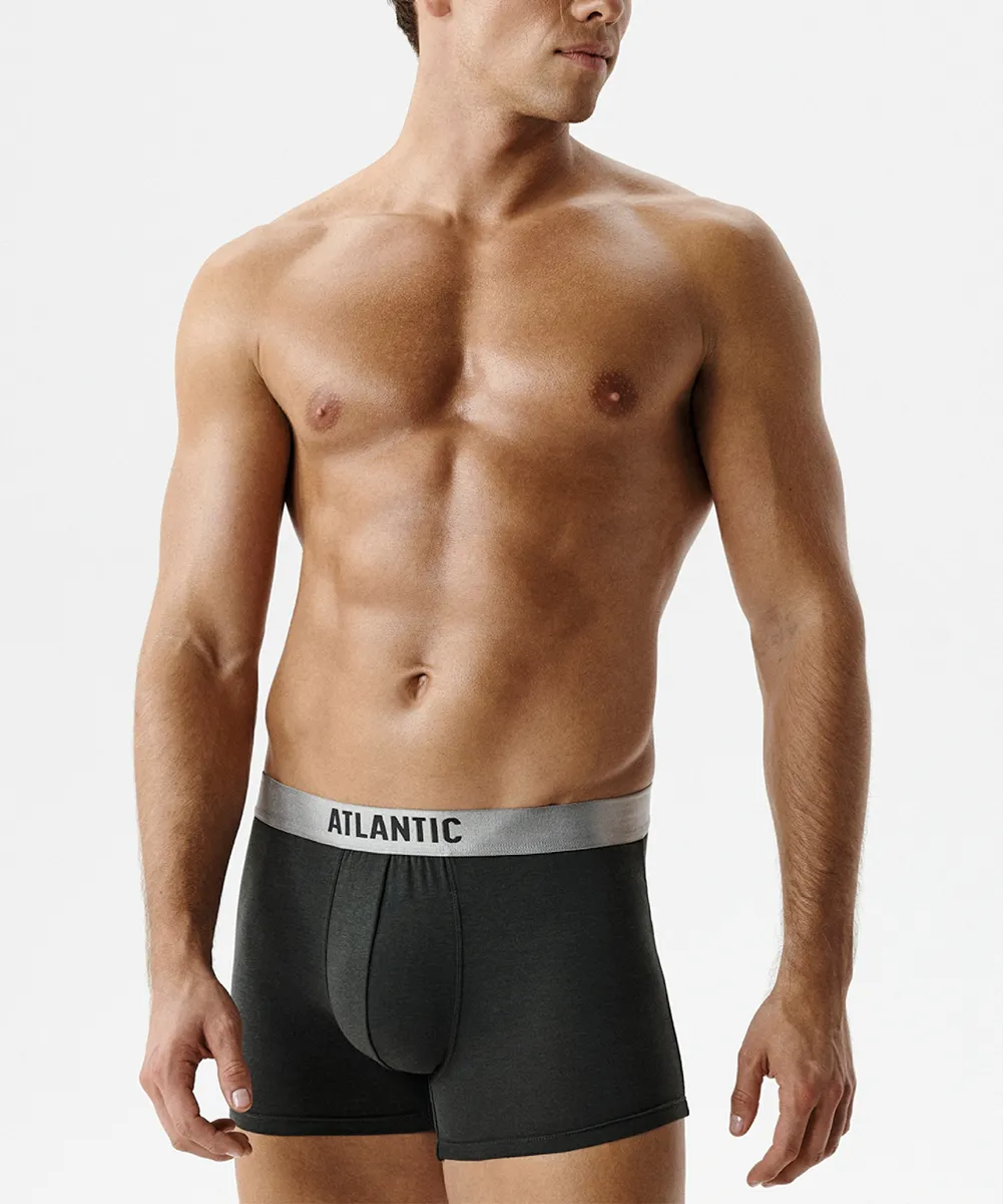 Мужские трусы шорты Atlantic, 1 шт. в уп., пима хлопок, темный хаки, MH-1203