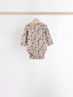 Боди с длинным рукавом для малышей Next N27-275, 3 шт., Бежевый, Серый