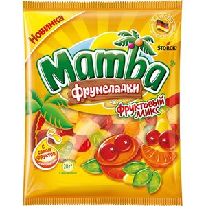 Жевательная резинка MAMBA ФРУМЕЛАДКИ Фруктовый микс 72ГР