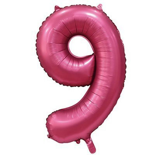 Шар фольгированный ЦИФРА "9" 40" Сатин Pomegranate с гелием
