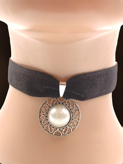 Чокер 2 см с круглой подвеской 2,5 см