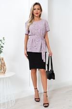 Блузка Элиза (розовый/цветы) Б11-253/2 Nikol