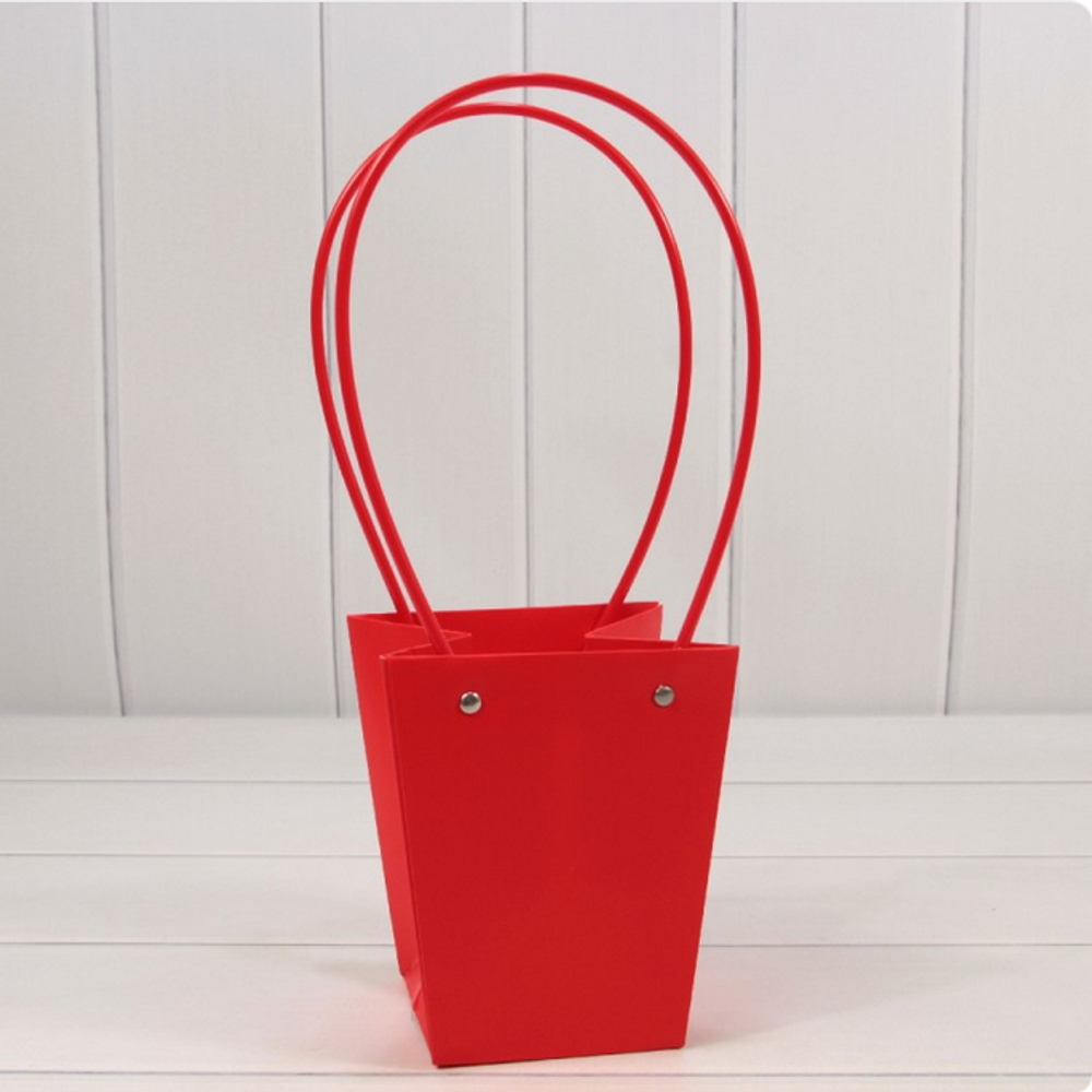 Пакет подарочный 15,5х13х9,5 Ваза для цветов (Красный)