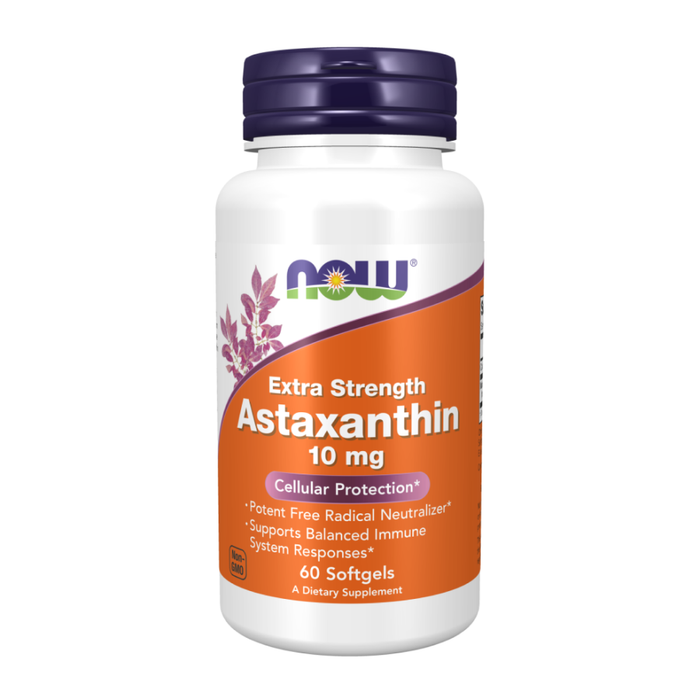 Астаксантин 10 мг, Astaxanthin 10 mg, Now foods, 60 капсул