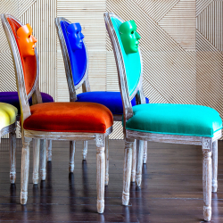 Стул Луи - Изумруд бархат лесной орех Объект мечты