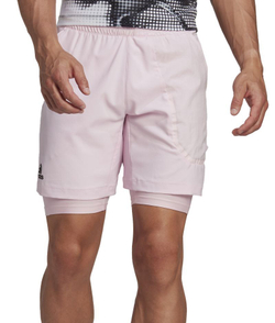 Мужские теннисные шорты Adidas US Series 2in1 7" - clear pink