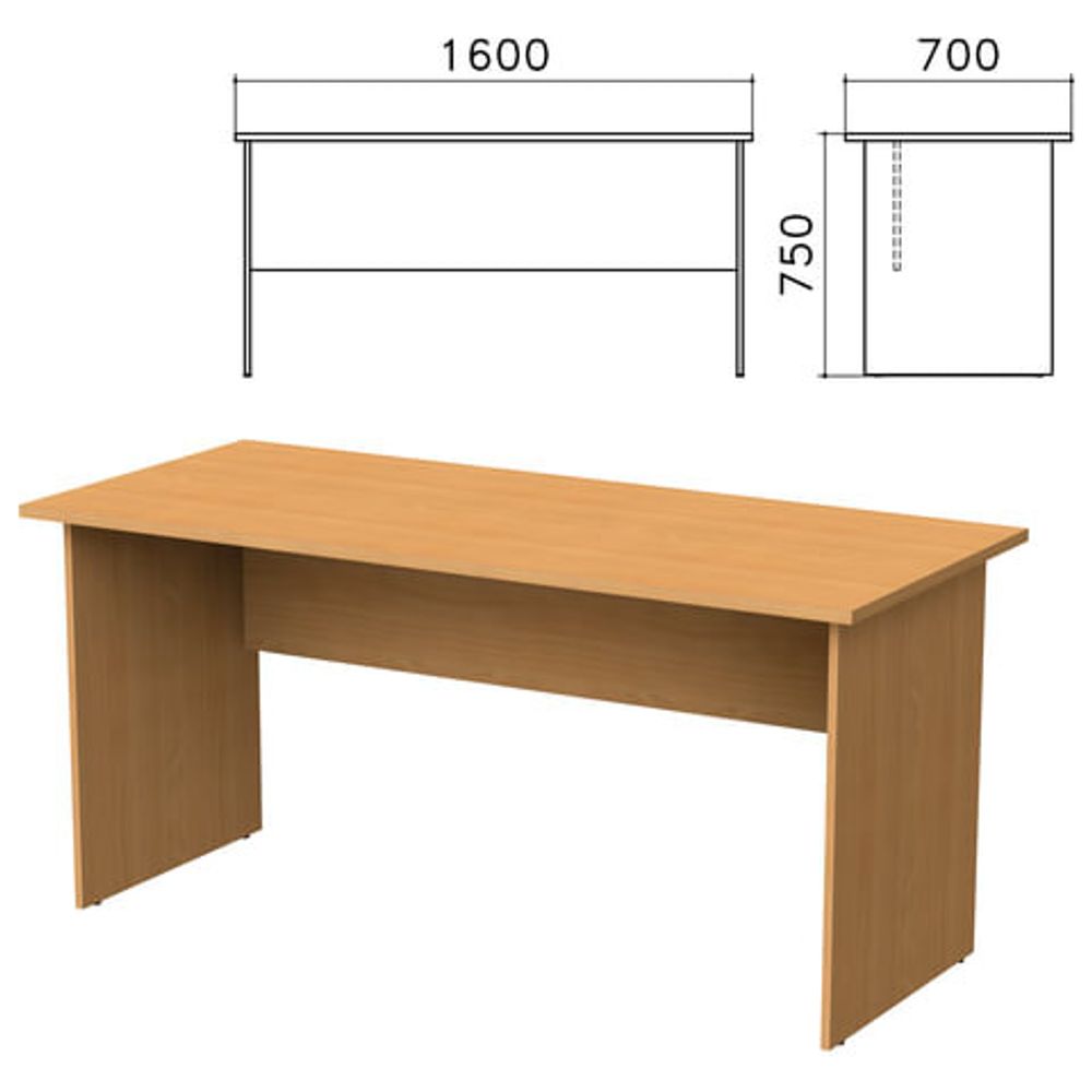Стол письменный &quot;Монолит&quot;, 1600х700х750, цвет бук бавария, С.1