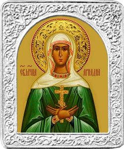 Святая Ариадна. Маленькая икона в серебряной раме