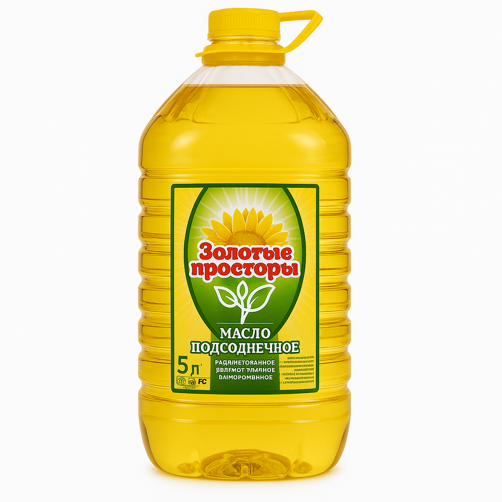 Масло подсолнечное Золотые Просторы 5 л