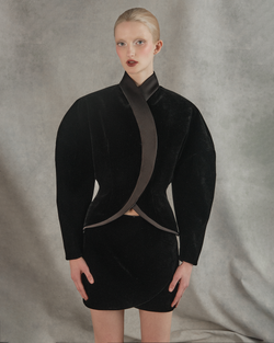 Юбка мини из бархата