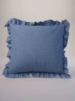 Декоративная наволочка с рюшами, оборками "Небо" 70х70 см, 1 шт, без молнии