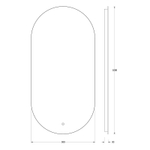Зеркало Evoform с LED-подсветкой 21,5 W 50х100 см Сенсорный выключатель Теплый белый свет