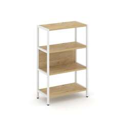 Shelf System Односекционный стеллаж трехярусный SN.STM-311 Тиквуд Светлый/Металл Белый 810*400*1246