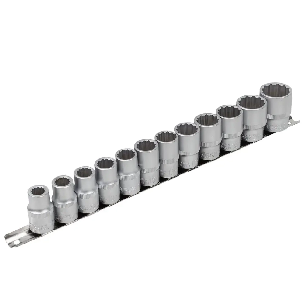Набор головок 12пр. 1/2''12гр.(10-19,22,24мм), на планке RockForce##Rock FORCE RF-4121-9