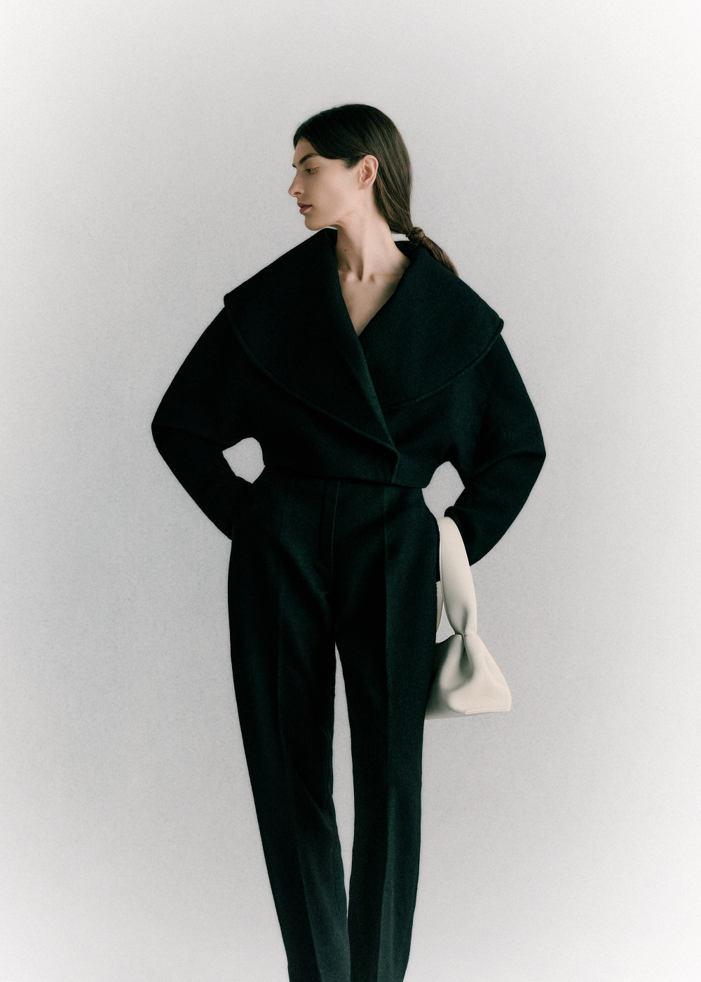 POLENE Сумка Numéro Neuf East West, цвет мела