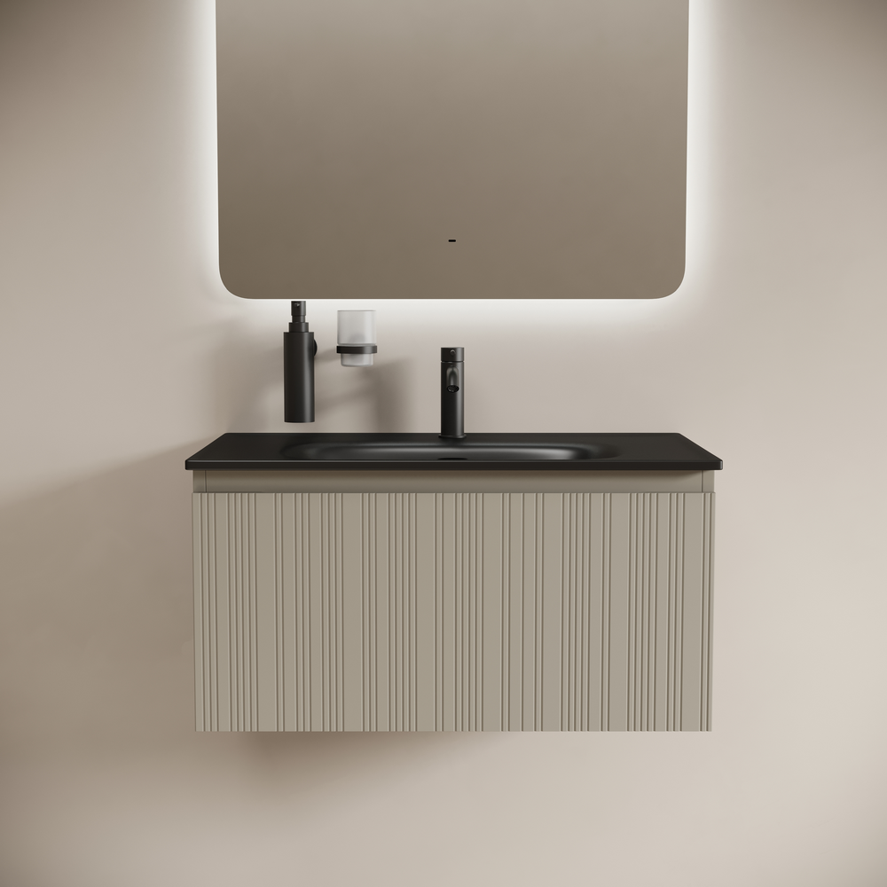 Тумба подвесная Sancos Code 785х453х400, c одним ящиком оснащенным доводчиками, цвет серая платина , арт. CD80GP