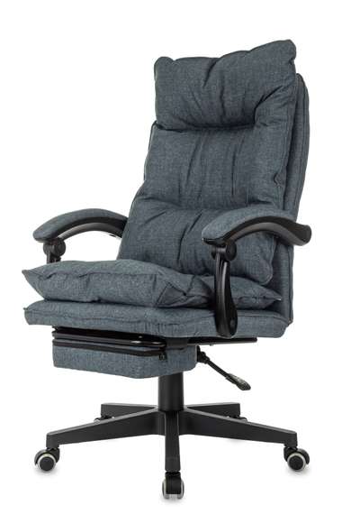 Кресло руководителя Бюрократ CH-820MSG-F синий 38-416 крестов. пластик подст.для ног