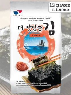 Жареная морская капуста Ким со вкусом Кимчи 5 г * 12 шт