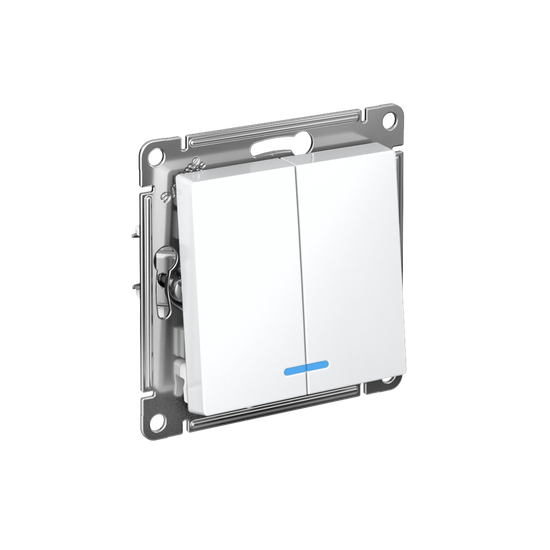 Выключатель 2-кл. AtlasDesign (сх. 5а) 10AX с подсветкой быстрозажим. клем. механизм бел. SE ATN000153S