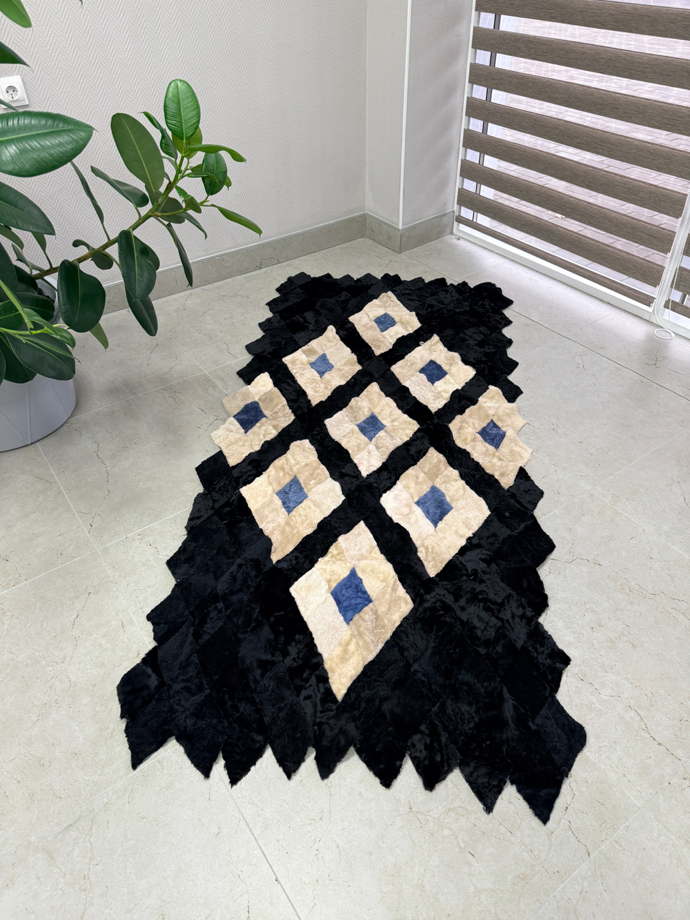 Покрывало меховое ковер из шкуры овчины