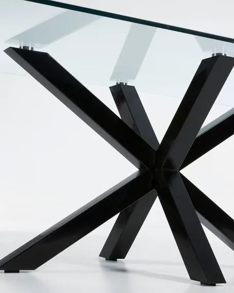Стол Argo 180x100 см, стекло, черные ножки