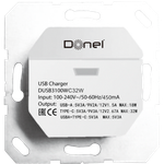 USB зарядное устройство, 3.1A. тип A:max 18W, тип С:max 32W, белый, серия DUSB