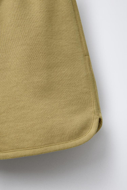 ZARA ШОРТЫ-БЕРМУДЫ ИЗ МЯГКОЙ ТКАНИ С ОКАНТОВКОЙ, СВЕТЛО-ЗЕЛЕНЫЙ