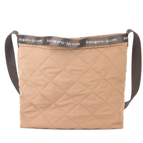 Сумка стеганая женская с котами Маруке через плечо на молнии "NEKOMARUKE", мокко мусс, 24-7674-2, KUSUGURU