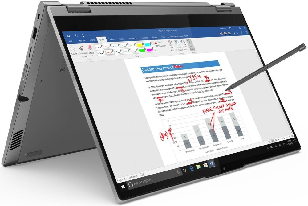 Ноутбук Lenovo Thinkbook 14s Yoga ITL Core i5 1135G7/8Gb/SSD256Gb/Intel Iris Xe graphics/14"/IPS/Touch/FHD (1920x1080)/Windows 10 Professional 64/grey/WiFi/BT/Cam 20WE0002RU