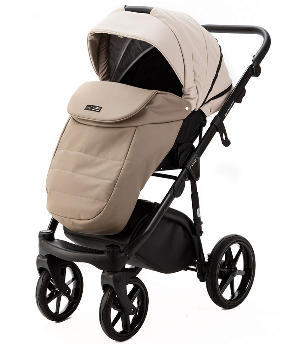Детская коляска Adamex Nola Deluxe 2 в 1 N-SD113 (СВ.БЕЖ.КОЖА + Т.БЕЖ.КОЖА)