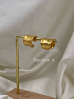Серьги каффы золотые с мятым эффектом