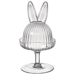 БЛЮДО НА НОЖКЕ С КРЫШКОЙ "RABBIT FAMILY" 12*12*23,5 СМ