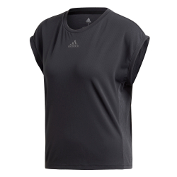 Женская футболка теннисная Adidas Women Tee Heat Ready - black/night metallic