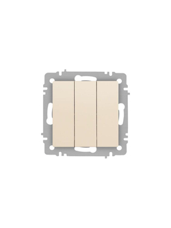 Выключатель 3-кл. СП Accent 6-106-02 10А IP20 250В AL/CU сл.кость Intro Б0063534