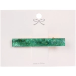 Зажим для волос 1шт на блистере «МИНДАЛЬ», классика, цвет зелёный опал, 6*1.5см