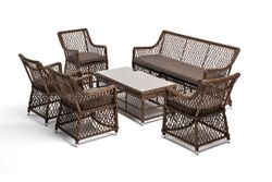 "Асти" лаунж-зона из искусственного ротанга на 6 персоны, цвет коричневый