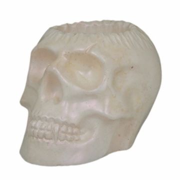 Подсвечник Череп перламутр 7см гипс (001)