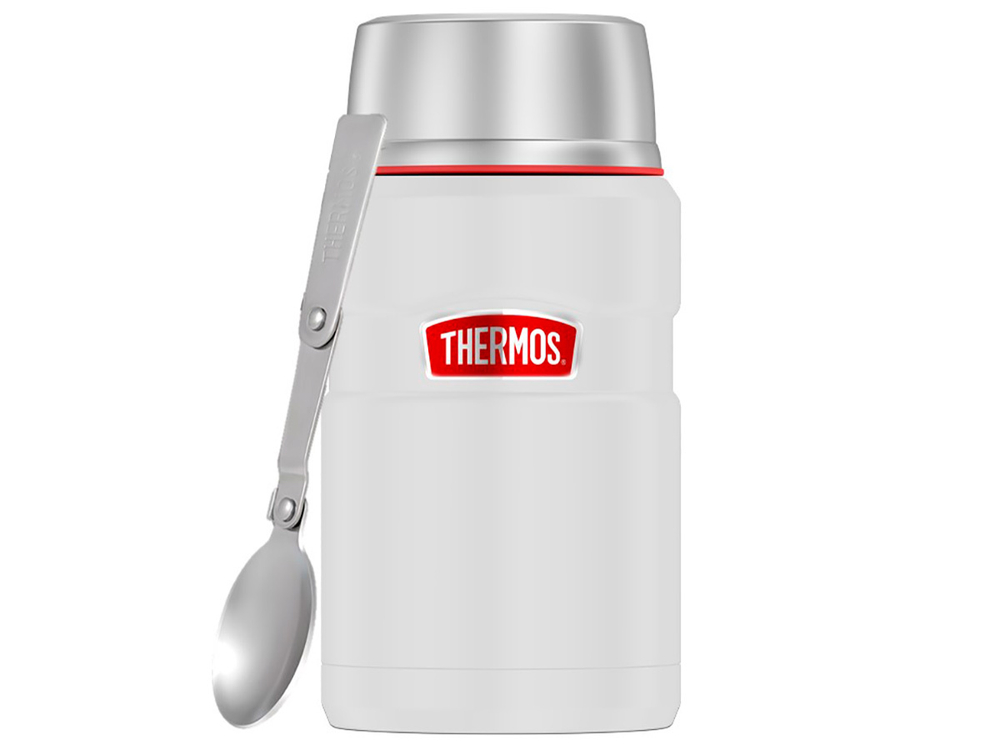 Термос для еды THERMOS KING SK-3020 RCMW 0.71L, складная ложка из нержавеющей стали, белый